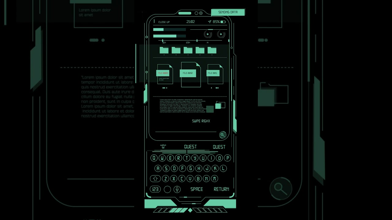 Futuristic 2050 Sci-Fi Mobile Interface HUD Animation | Vertical Design #Shorts