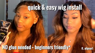 QUICK & EASY GLUE-LESS WIG INSTALL | beginner friendly* ft. Alipearl Hair