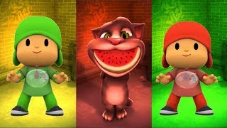 Learn colors with Talking Pocoyo Tom Elly - game cartoon for kids