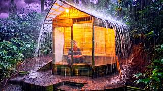 100% WATERPROOF! 3 Days Renovating a Beautiful Shelter in Heavy Rain