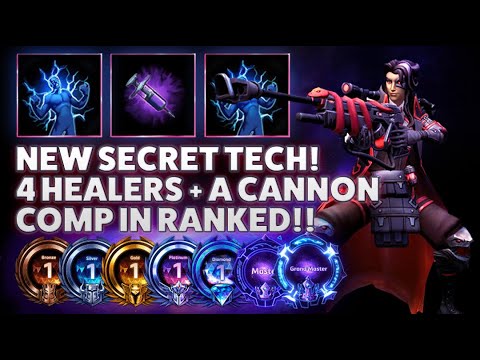 Ana Nanoboost - NEW SECRET TECH! 4 HEALERS + A CANNON COMP IN RANKED!! - Bronze 2 Grandmaster S2 202