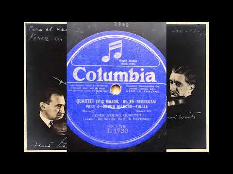 Lener String Quartet - Mozart : Serenata "Eine kreine Nacht Musik" - 3rd & 4th Mvt (1926)