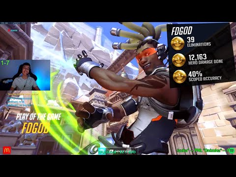 FDGod Most Insane Pro Lucio! 39 elims! POTG! [ Overwatch Season 29 Top 500 ]