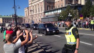 preview picture of video 'Barack Obama motorcade in Stockholm, Sweden 2013'