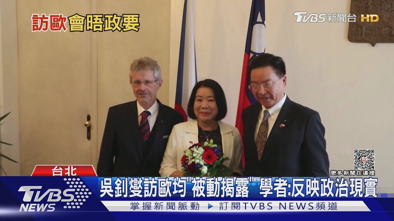 吳釗燮進入歐洲議會見7議員　獲頒獎狀上印有歐洲議會+中華民國國旗