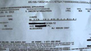 1991 Mercury Grand Marquis LS- New Jersey Registration Renewal