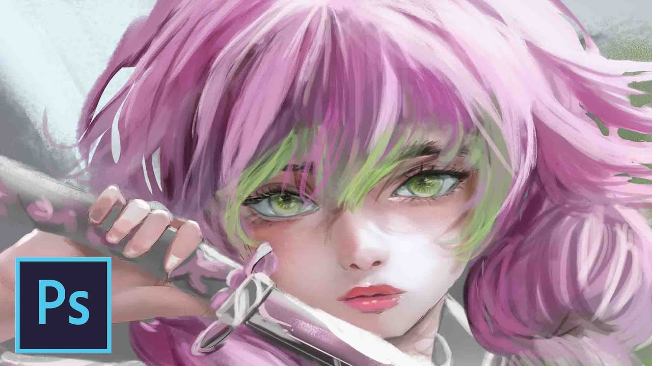 Painting process-Kanroji Mitsuri from Demon Slayer