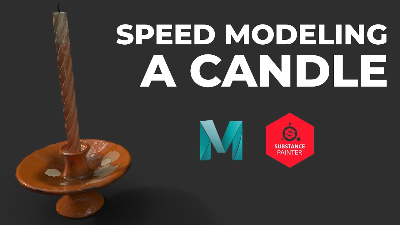Speed modeling of a Candle in Maya and Substance Painter