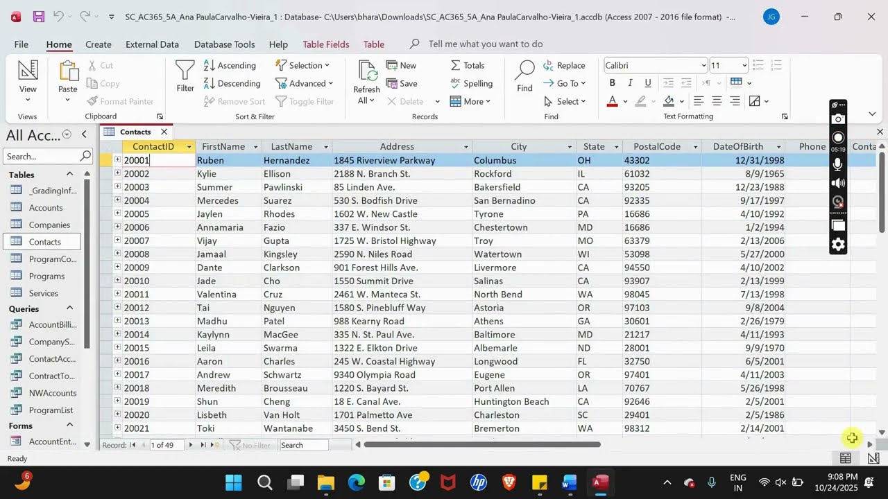 Shelly Cashman Access 365 | Module 5: SAM Project A Connect Marketing Group #shellycashman