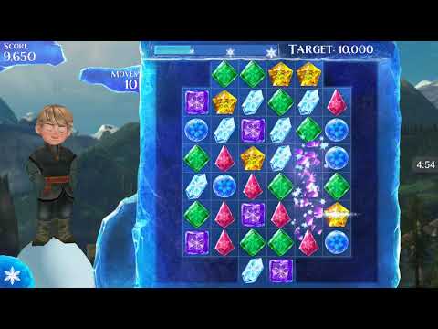 Frozen Free Fall: Gameplay Elsa Playing Hundreds Of Icy Puzzle level 2-7