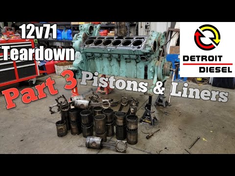 12v71 Detroit Oil Pan Piston And Liner Removal Teardown Part 3