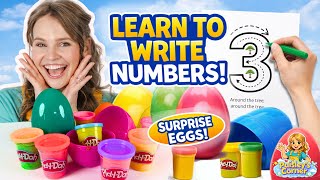 Learn to Write Numbers for Kids w/ Silly Miss Lily & Fun Surprise Eggs Colors, Play Dough & Rhymes!