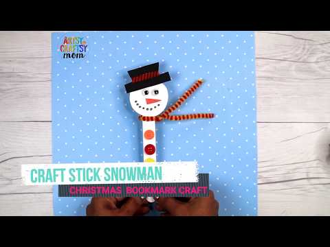 Craft Stick Snowman CHristmas Craft