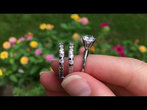 1 Ct. Vintage Engraved Bar Set Curved Ring Guard - TwoBirch TB-GUARD-0178-RG-L