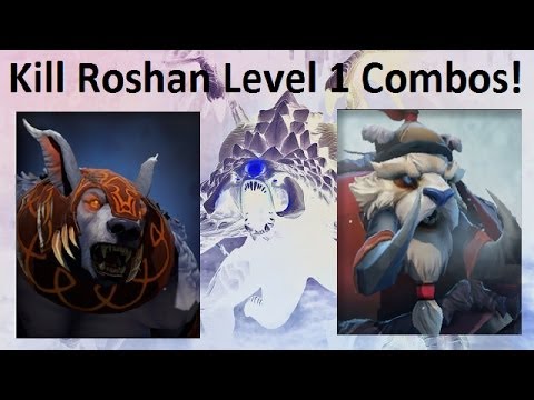 Dota 2 Kill Roshan lvl 1 Combos #4 - Tusk and Ursa