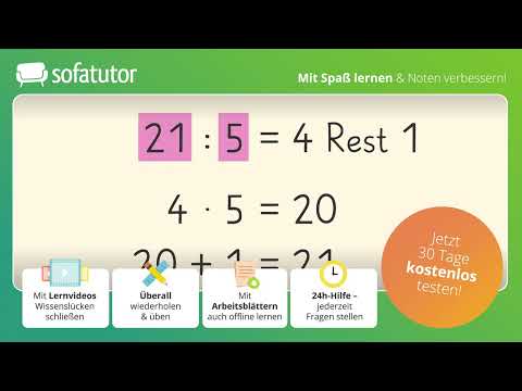 Teilen – Dividieren mit Rest einfach erklärt – Mathematik 3. & 4. Klasse