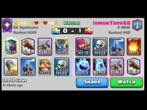 insane cycle! 2.9 x-bow cycle deck ladder gameplay - clash royale