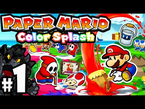 Paper Mario Color Splash PART 1 - Wii U Gameplay Walkthrough - Port Prisma: Intro & Paint Hammer