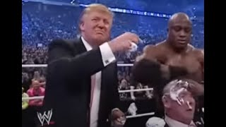 Donald Trump bodyslams, beats and shaves Vince McMahon at Wrestlemania XXIII