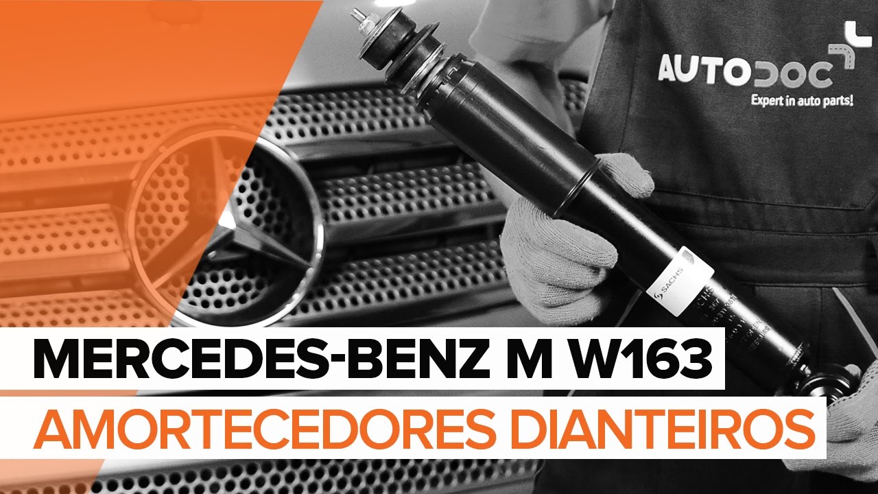 Como mudar amortecedores da parte dianteira em Mercedes ML W163 - guia de substituição