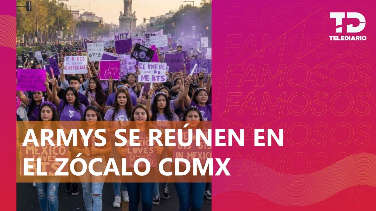 Armys comienzan a llagar al Zócalo tras visita de BTS en Palacio Nacional