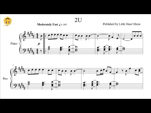 2U by David Guetta ft. Justin Bieber (Piano Solo/Sheets)