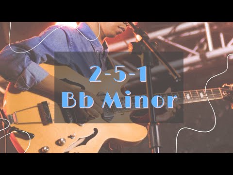 2 5 1 Bb Minor Jazz Guitar Backing Track | II V I Swing Jazz Jam Track | Scale Cheat Sheet Below