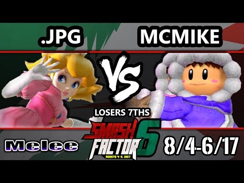 Smash Factor 6 SSBM - .jpg (peach) vs. MCMike (Ice Climbers) - Smash Melee Losers 7ths
