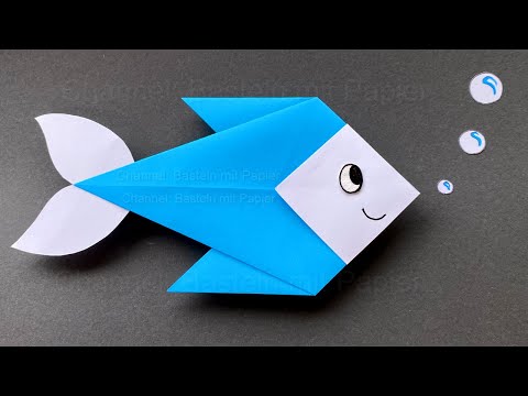 Origami Fisch basteln mit Papier.  🐟 Deko oder Geschenk selber machen - Origami Tiere
