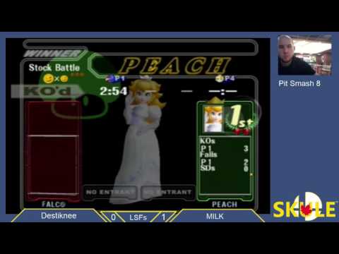 Pit Smash 2.8 Melee - Destiknee(Falco) vs MILK(Peach)