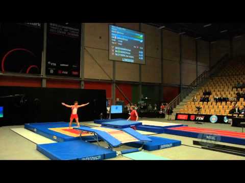 KEW Oliver (DEN) - 2015 Trampoline Worlds - Qualification Double Mini Routine 1
