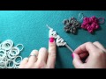 Rainbow Loom Band Flower Charm New Loomless Design Tutorial