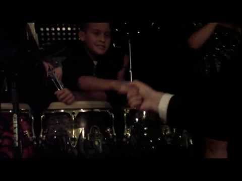 Salsa little boy playing the congas with live band - Pa Bravo Yo Song