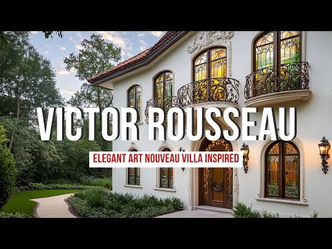 Elegant Art Nouveau Villa Inspired by Victor Rousseau Belgian Sculpture and Soft Lines