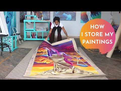 HOW I STORE HUGE PAINTINGS; Art Studio Canvas Storage; In the Studio with A.O.