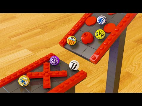 Amazing Marble Race with LEGO (16 Best Football Clubs)