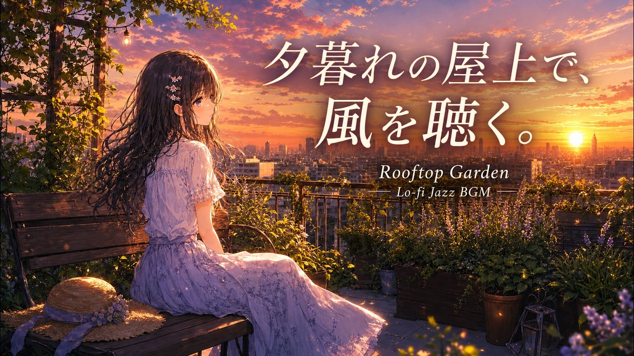 【フリーBGM】夕暮れの屋上で、風を聴く。