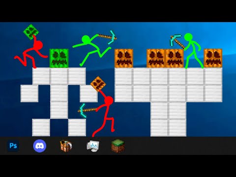Animation VS Minecraft / WATERMELON GOLEM Stick man vs Minecraft Movie Build Battle (original)