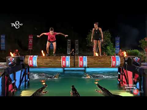 Survivor'da Korku Dolu Anlar (Timsahlı Havuz)