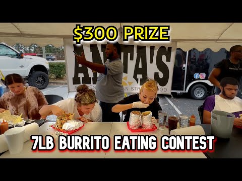 $300 CASH PRIZE 7LB  BURRITO EATING CONTEST at Anita's in Greenville, NC!! #RainaisCrazy