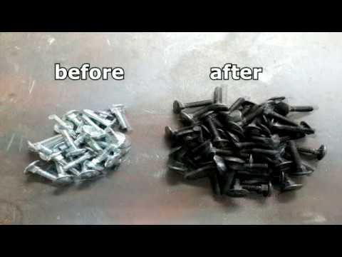 Blackening screws  with old engine oil