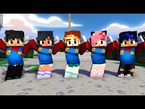 chicken wing meme super mario aphmau, kc and kim family and friends - minecraft animation #shorts