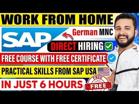 WORK FROM HOME JOB | SAP FREE COURSE AND FREE CERTIFICATE | SAP HIRING FRESHERS DIRECTLY