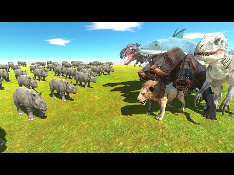 Dinosaurs and Animals | Rhinoceros Climbing Challenge - Animal Revolt Battle Simulator
