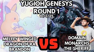 Yugioh Genesys Round 1: Melfy Winged Dragon Of Ra Vs Domain Monarchs!