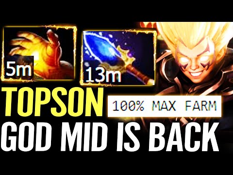 🔥 TOPSON GOD MID IS BACK — 5min Midas 13min Aghanim Invoker MAX Farm Hardwork Dota 2 Pro