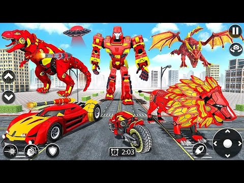 Multi Robot Transforming Games 2023: Lion Tank Car Robot Hero - Android iOS Gameplay| Flying Car CS