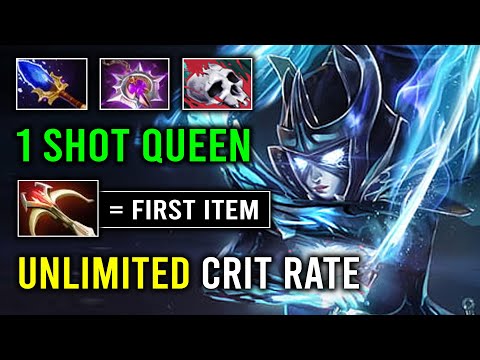 WTF 1st Item Daedalus Unlimited Crit Rate Instant 1 Shot Phantom Assassin Dota 2