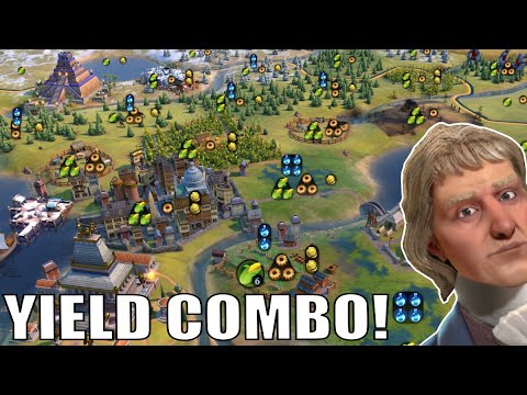 Civ 6 | Stupendous Yields! Pantheon, Etemenanki, Jefferson Combo (#2 Deity America Civilization VI)