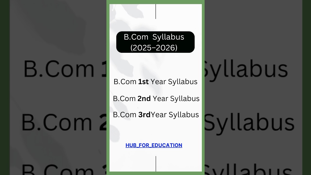 ✅ B.Com 1st, 2nd, 3rd Year Syllabus 2025–26 📚 | Must Watch for All B.Com Students!